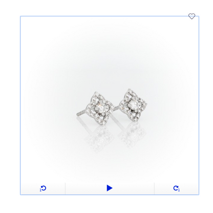 1/4Ct Petite REAL Diamond Floral Stud Earrings in 14k White Yellow or Rose Gold