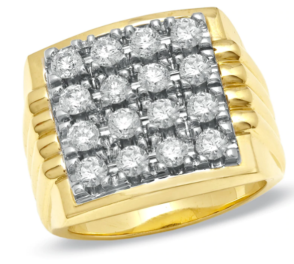 Men's 2 CT. T.W. Diamond Fashion Ring in 14K Yellow Gold BRAND NEW