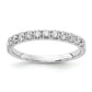 3/4Ct Certified Real Diamond Half Eternity Wedding Band Ring in 14K White Gold