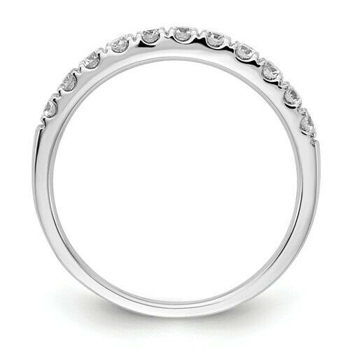 3/4Ct Certified Real Diamond Half Eternity Wedding Band Ring in 14K White Gold