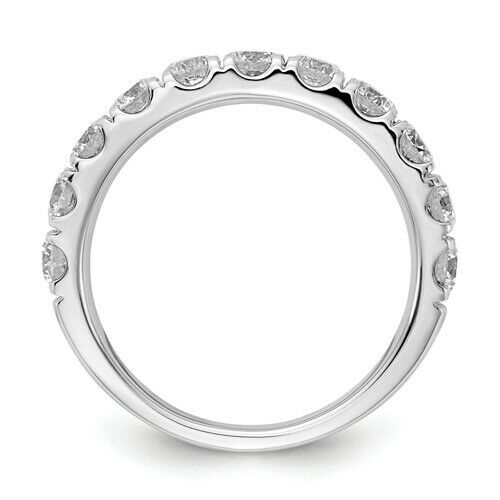 1.50 Ct Certified Real Diamond Half Eternity Wedding Band Ring in 14K White Gold