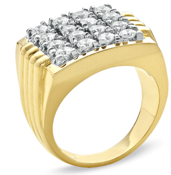 Men's 2 CT. T.W. Diamond Fashion Ring in 14K Yellow Gold BRAND NEW