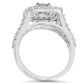 CERTIFIED 2 Carat Diamond Cushion Halo Engagement Wedding Ring Set White Gold