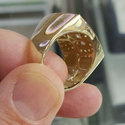 Men's 3 CT. Diamond Double Cushion Frame Ring in 10 Yellow Gold