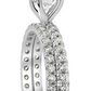 Certified 1 1/4 ct TDW Diamond Engagement Ring Wedding Set French Pave 10k Gold