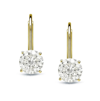 14k Gold 1/2 Carat TDW REAL Diamond Leverback Dangle Earrings Perfect Gift