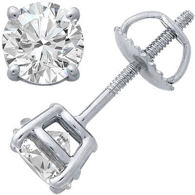 Platinum Four-Prong Diamond Stud Earrings stud earrings Goldia 