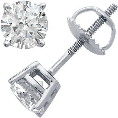 Platinum Four-Prong Diamond Stud Earrings stud earrings Goldia 