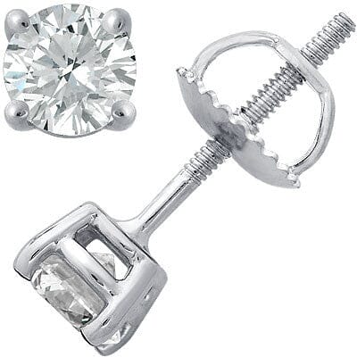 Platinum Four-Prong Diamond Stud Earrings stud earrings Goldia 