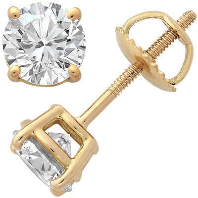 14k Yellow Gold Four-Prong Diamond Stud Earrings stud earrings Goldia 