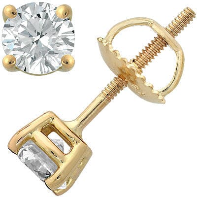 14k Yellow Gold Four-Prong Diamond Stud Earrings stud earrings Goldia 