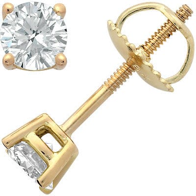 14k Yellow Gold Four-Prong Diamond Stud Earrings stud earrings Goldia 