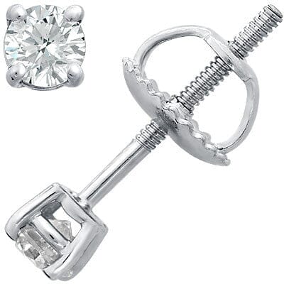 14k White Gold Four-Prong Diamond Stud Earrings stud earrings Goldia 