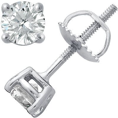 14k White Gold Four-Prong Diamond Stud Earrings stud earrings Goldia 