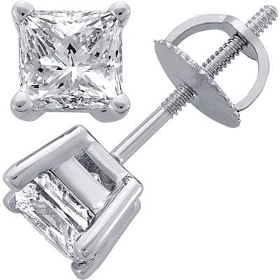 Platinum Princess-Cut Diamond Stud Earrings stud earrings Goldia 
