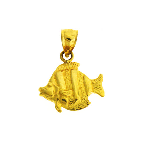 14K Gold Sea Life Angelfish Charm