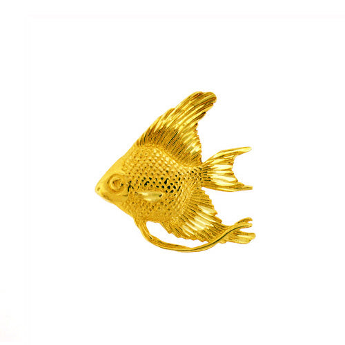 14K Gold 25MM Freshwater Angel Fish Pendant