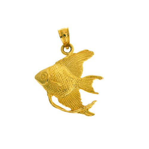 14K Gold Freshwater Angelfish Pendant
