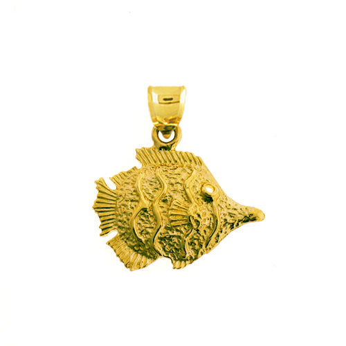 14K Gold Ocean Angelfish Pendant