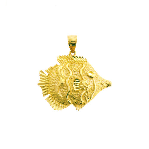 14K Gold Marine Angelfish Charm