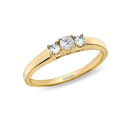 1/4 ct. Round Cut Diamond Yellow Gold Three-stone Engagement Ring engagement rings Goldia 
