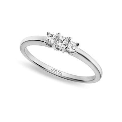 1/4 ct. Princess Cut Diamond White Gold Three-stone Engagement Ring