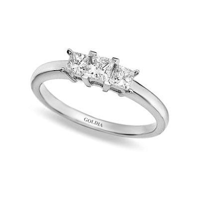 1/2 ct. Princess Cut Diamond White Gold Three-stone Engagement Ring
