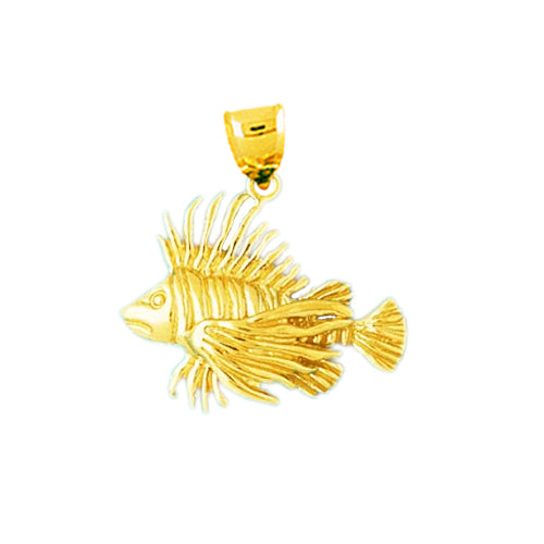 14K Gold Lionfish Pendant