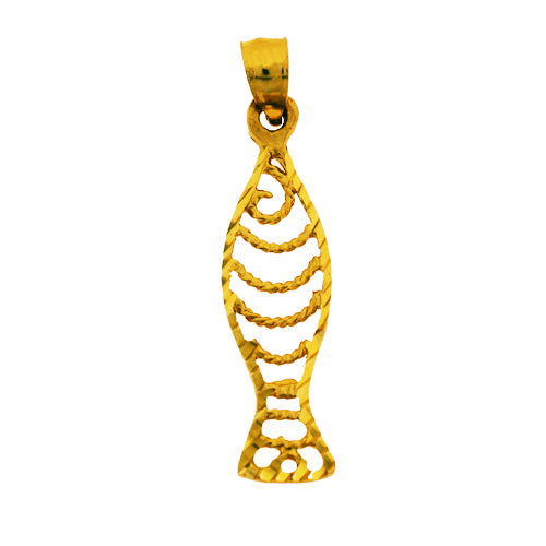 14K Gold Cut-Out Fish Charm