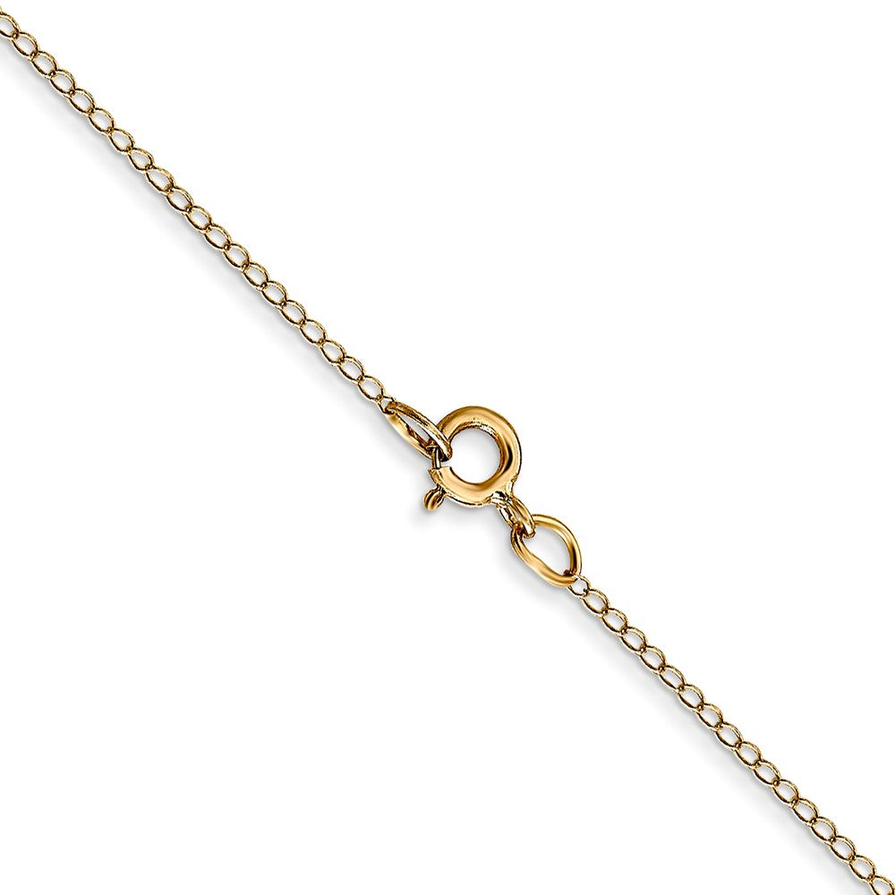14K Yellow Gold 13 inch Carded .42mm Curb with Spring Ring Clasp Children Necklace Chain Necklace