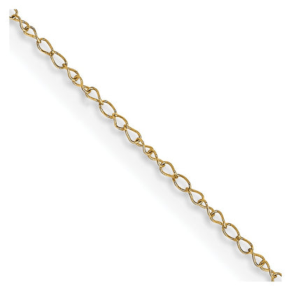 14K Yellow Gold 13 inch Carded .42mm Curb with Spring Ring Clasp Children Necklace Chain Necklace