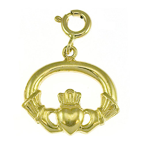 14K Gold 18MM Claddagh Pendant
