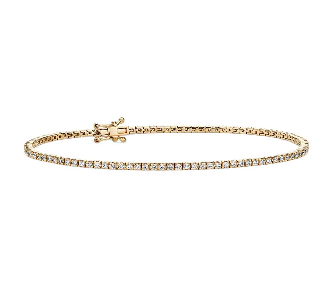 1 ct. tw. Classic Four-Prong Natural Diamond Tennis Bracelet in 14K Yellow Gold