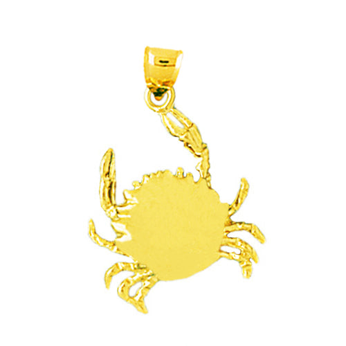 14K Gold Sealife Crab Charm