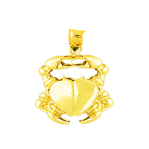 14K Gold Sea Life Crab Pendant