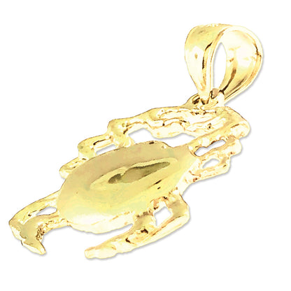 14K Gold 18MM Wide Crab Pendant