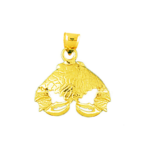 14K Gold 18MM Crab Charm