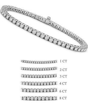 4 ct. tw. Natural Diamond Tennis Bracelet in 14K White Gold - All Lengths Options Available
