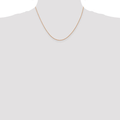14K Rose Gold 18 inch Carded .7mm Cable Rope with Spring Ring Clasp Chain Necklace