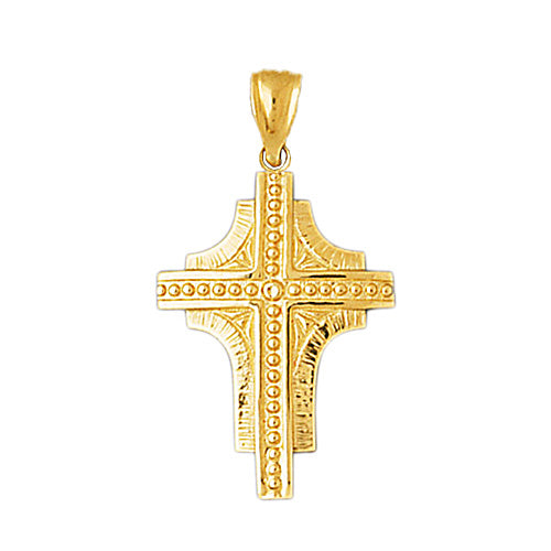 14K Gold 26MM Cross Pendant