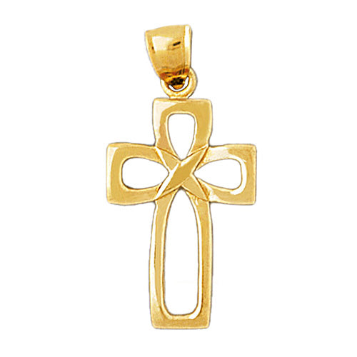 14K Gold Stylish Cross Pendant