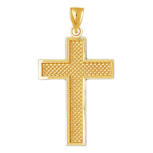 14K Gold 36MM Cross Pendant