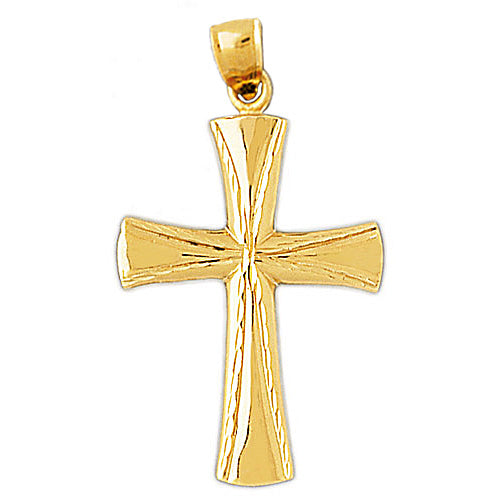 14K Gold 48MM Cross Pendant