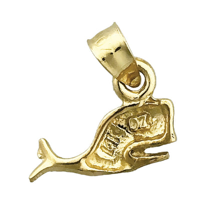 14K Gold Whale Mini Charm