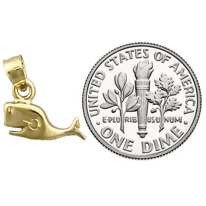 14K Gold Whale Mini Charm