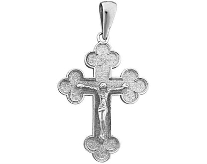 14K Gold Eastern Orthodox Crucifix Pendant