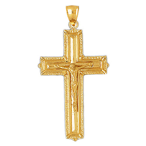14K Gold 48MM Crucifix Pendant
