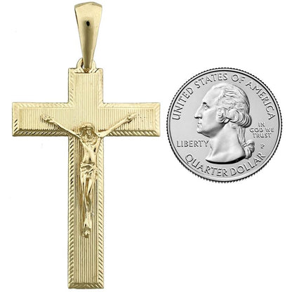 14K Gold 46MM Crucifix Pendant