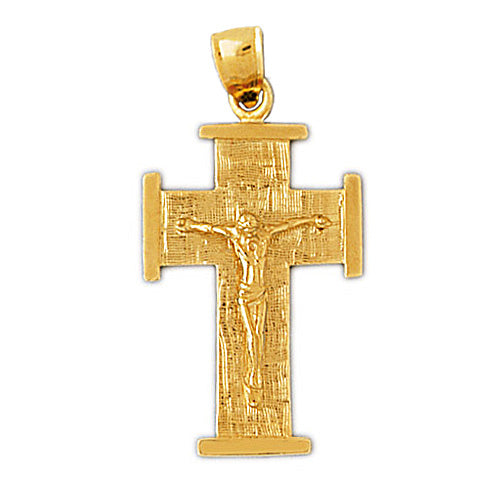 14K Gold 23MM Crucifix Pendant