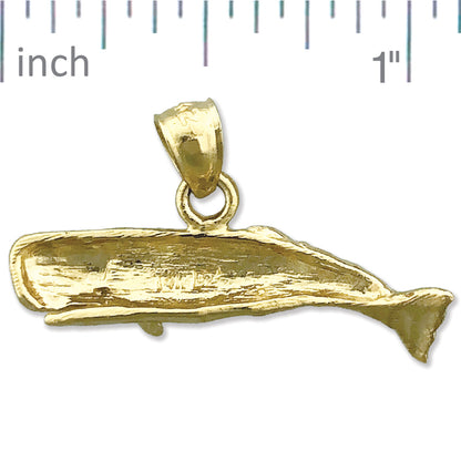 14K Gold Cachalot Sperm Whale Charm